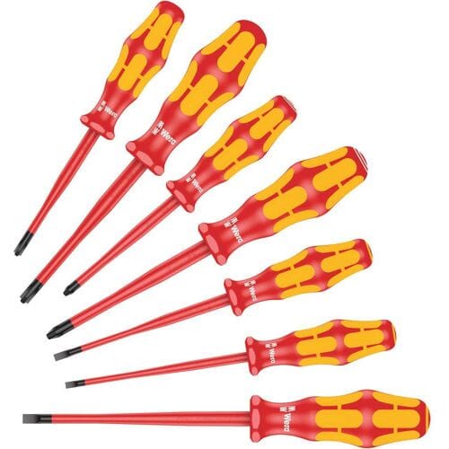Wera 160 iss/7 screwdriver set kraftform plus Series 100. with reduced Blade diameter and smaller handle diameters 7 pieces
