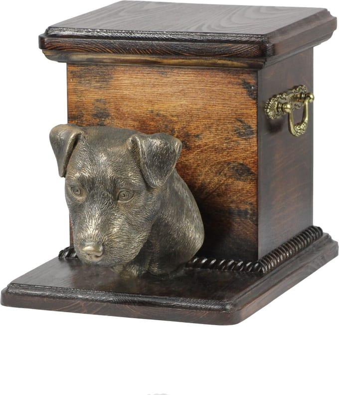 Elegante urn voor Jack Russell Terrier met hondenbuste