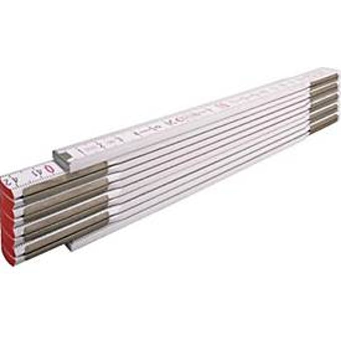 STABILA duimstok 1607, L 2 m, B 1,70 cm, wit beukenhout, EG III, mm/cm verdeling