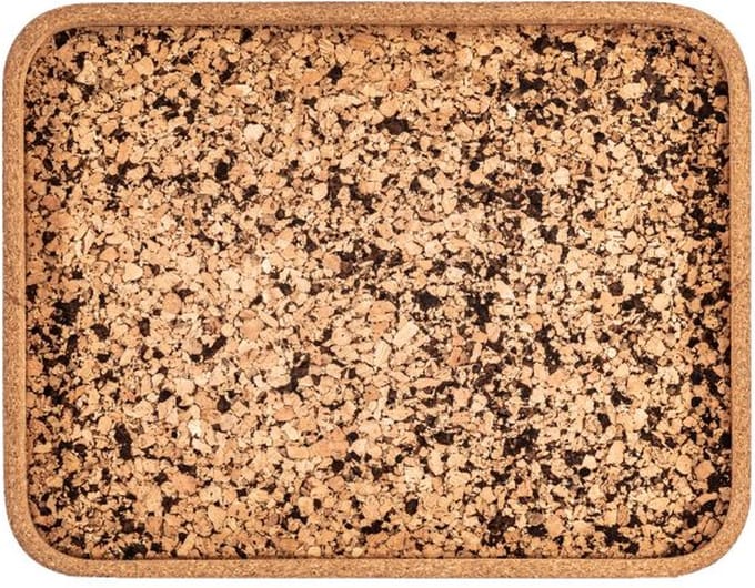ZICZAC - Dienblad - QUERCO - 100% kurk - Vlek- en waterafstotend - Rechthoekig - 42x32,5cm - Coal