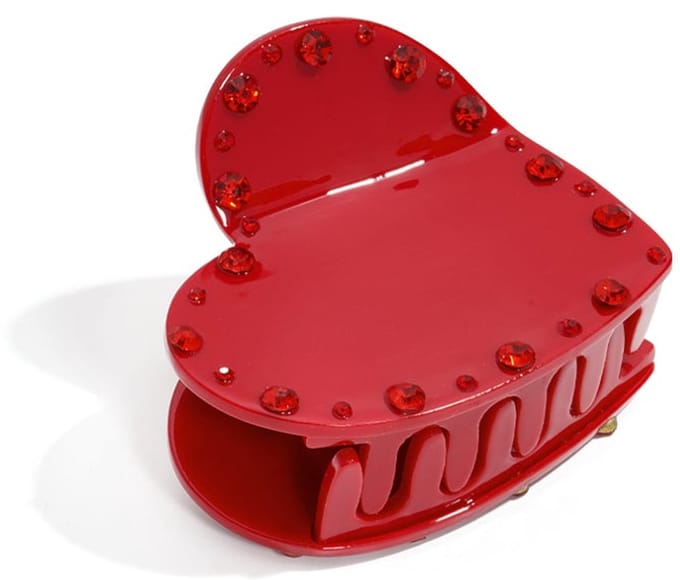 Haarspeldjes hart casual acetaat valentijnsdag accessoires - Rood