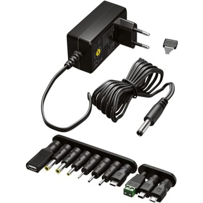 Goobay universele voedingsadapter | 3-12V | 12W | 11 pluggen | 1,8 meter