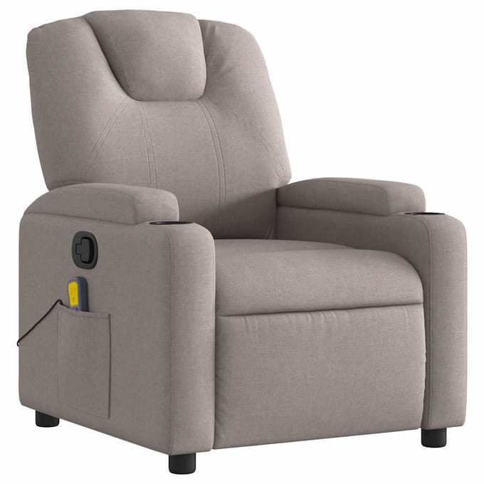Vidaxl Klapbare Massagestoel, Taupe, Bekleed met Stof