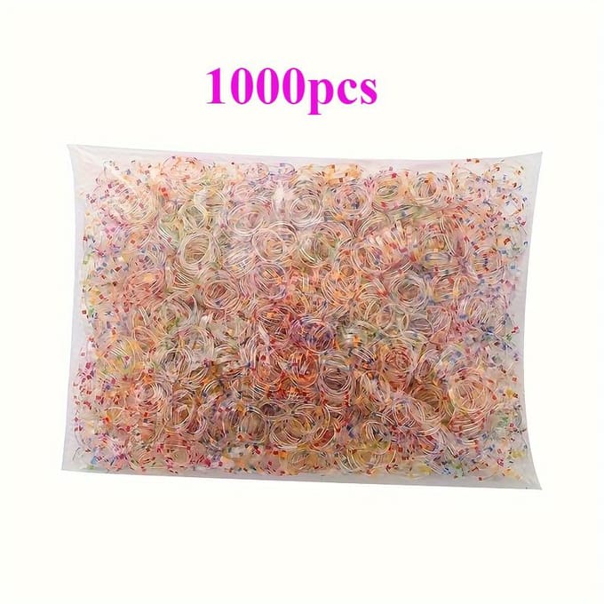 1000 pièces d'élastiques colorés, chouchous pour queue de cheval, accessoires de coiffure de mariée, choix de cadeau idéal beige