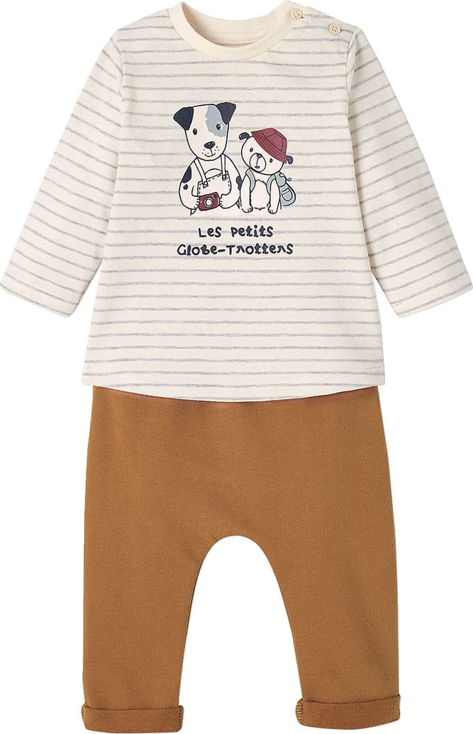 Vertbaudet Babyset T-shirt + molton broek