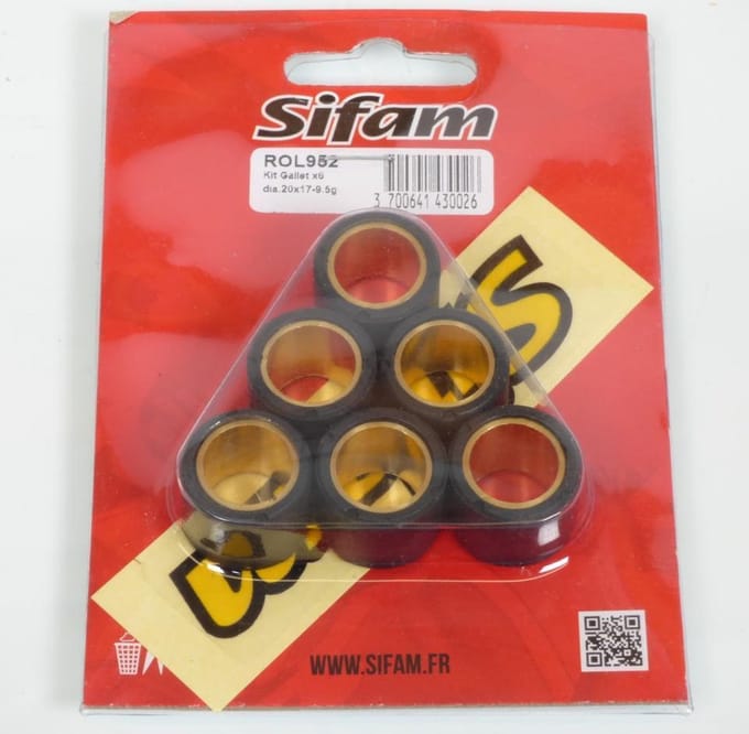 sifam variatorrol voor peugeot 125 satelis ii compressor scooter 2012 t/m 2017 20x17 9,5grs nieuw