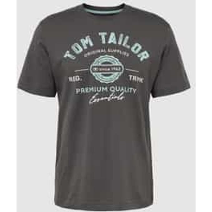 Tom Tailor - T-shirt met logoprint - Maat S - Tarmac Grey
