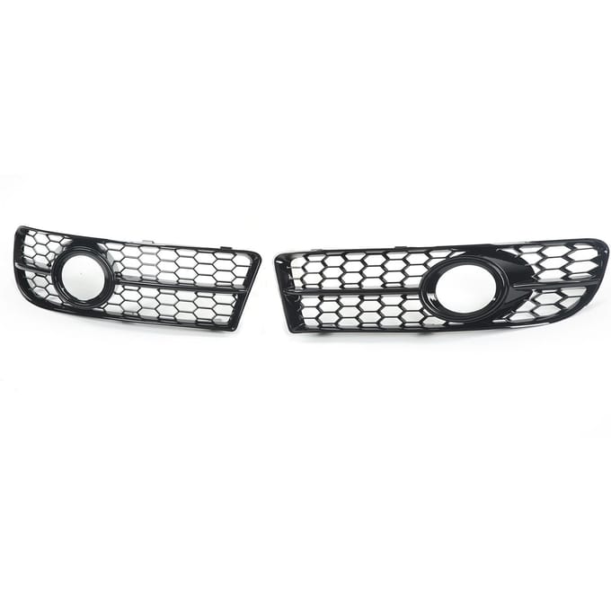 1 Paar Voorste Mistlamp Grille Bezel 8E0807681F Glanzend Zwart Mistlichtafdekking Vervanging voor A4 B7 black