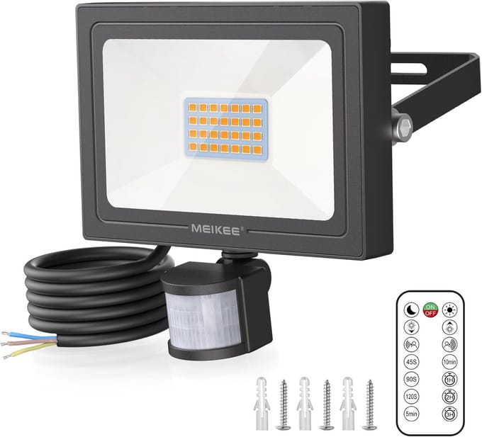 25W LED Buitenlamp met Bewegingsmelder Warm Wit Licht
