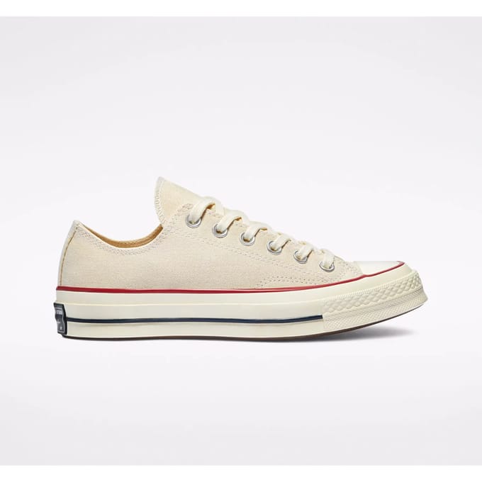 Baskets Converse Chuck 70 Low Top Parchment Unisexe Blanc Grenat Aigrette 162062C 37.5