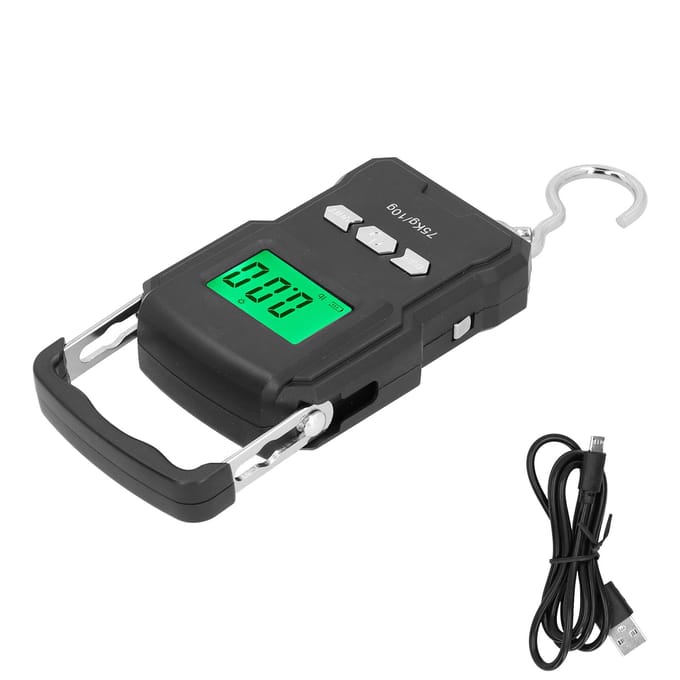 75kg USB Oplaadbare Draagbare Weegschaal Multifunctionele Express Weegschaal voor Thuiskeuken black