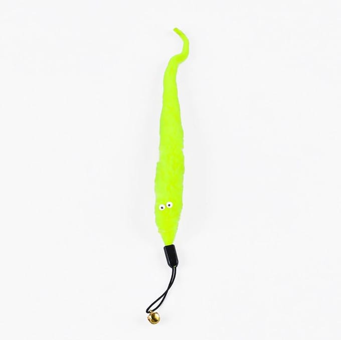 Tête de remplacement de chenille, bâton de chat amusant, jouet en peluche pour chat, produits pour animaux de compagnie jaune