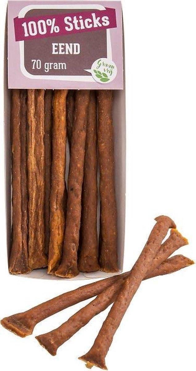 100% Eendensticks-10 x 70 gram-Animal King-Hondensnacks