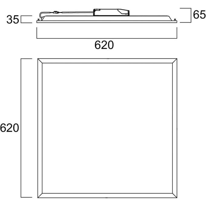 Sylvania LED-inbouwpaneel QUANTUM, wit, 62 x 62 cm, DALI, 26 W, UGR19, IP54