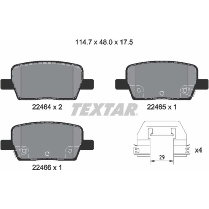 Remblokset TEXTAR 2246401, achter
