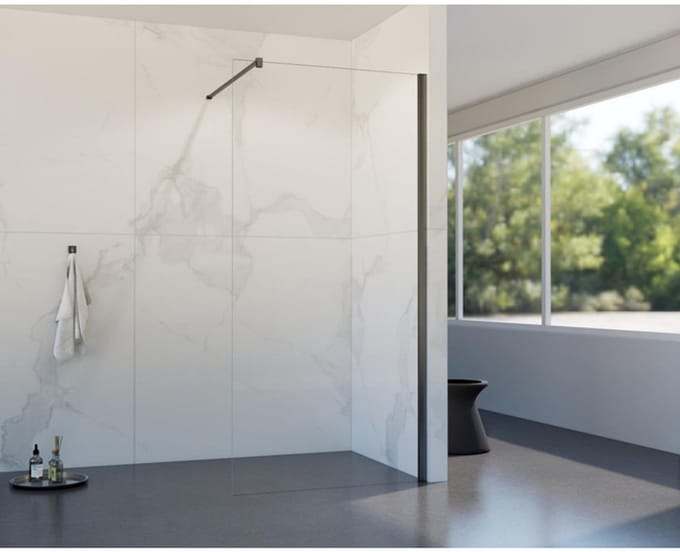 FugaFlow Eccelente Vetro inloopdouche badkamer - 120x200cm - helder glas - wandarm - gunmetal