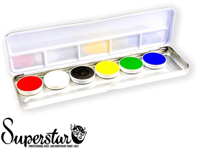 Superstar waterschmink palet bright 6 kleuren