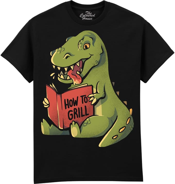 How To Grill - Dinosaur The Coloured House T-shirt S