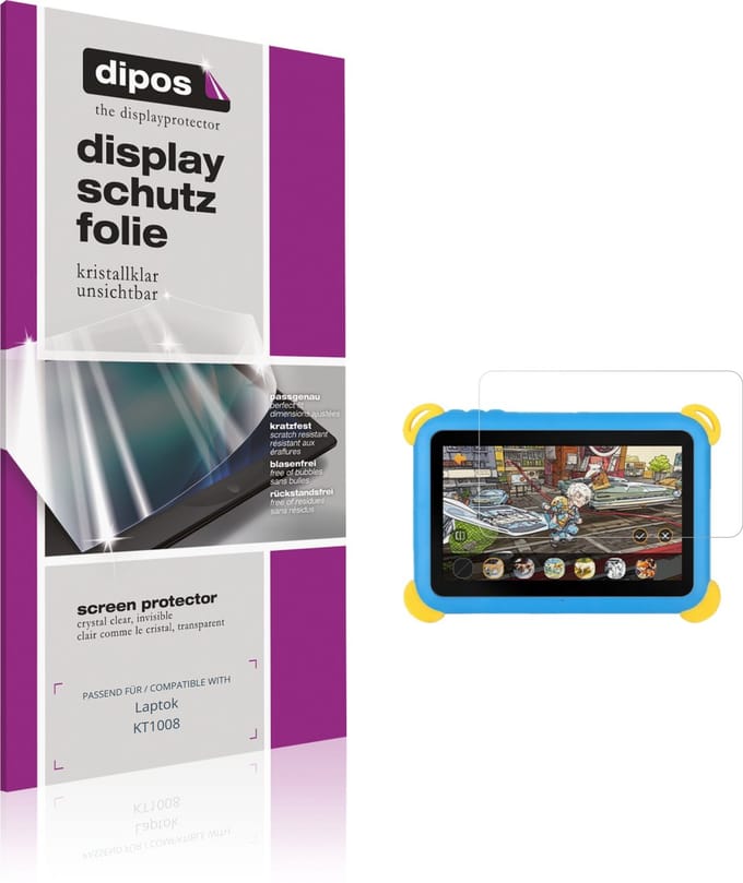 dipos – 2x Beschermfolie geschikt voor Laptok KT1008 | Krasbestendige & heldere Screenprotector Ultra-Thin