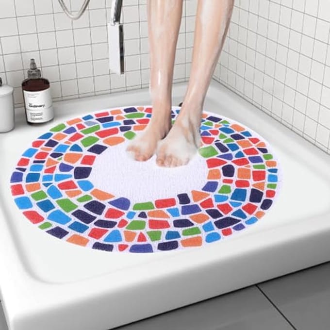 Antislip Luffa Douchemat - Wasbare Badmat met Afvoer - Anti-Schimmel voor Binnendouche