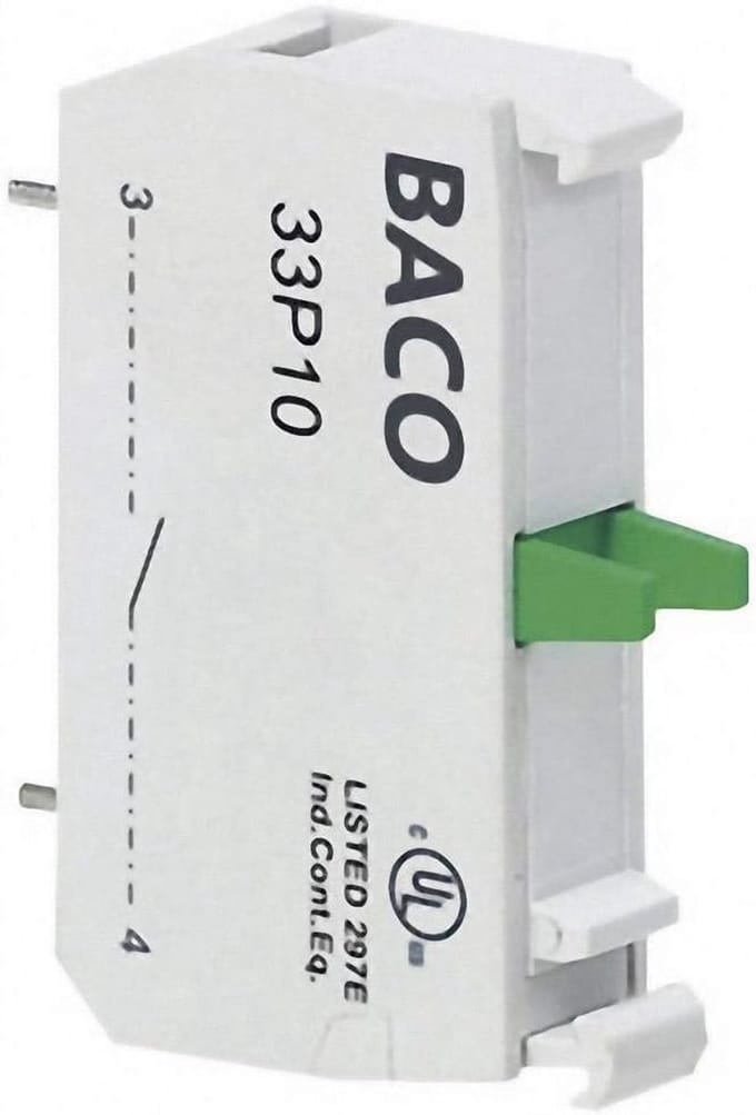 Contactelement 1 Sluiting - Tastend Element - Industriële Besturing - 600V Capaciteit - 215 x 099 x 394 cm