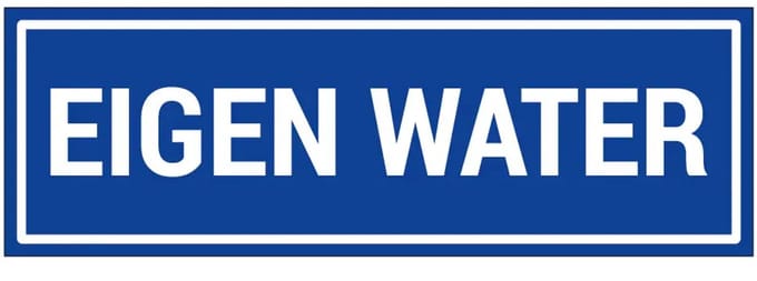 Eigen water bord | gecoat dibond materiaal | 21 x 7 cm