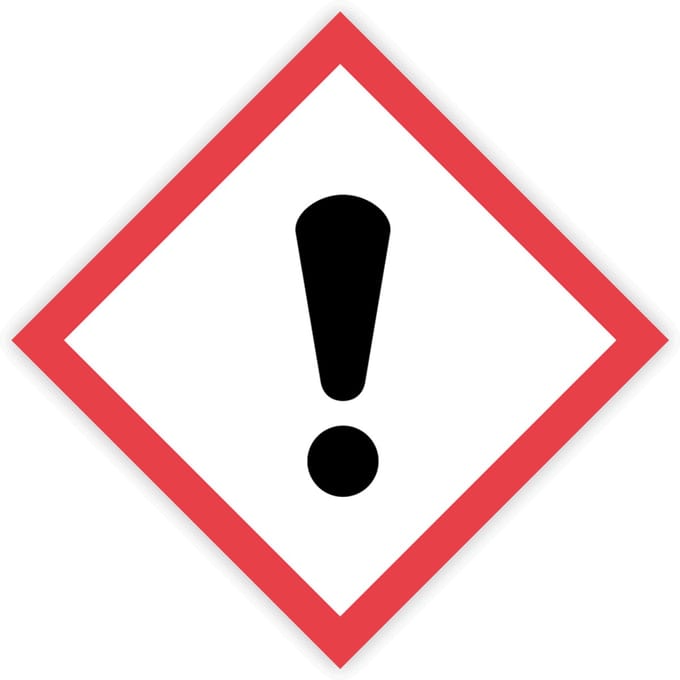 Gevaarsetiketten GHS 07 Schadelijk - Harmfull - Formaat 25 x 25 cm