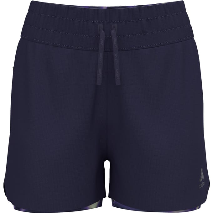 Odlo Zeroweight Print 3in 2in1 Hardloopshorts Dames-Donkerblauw