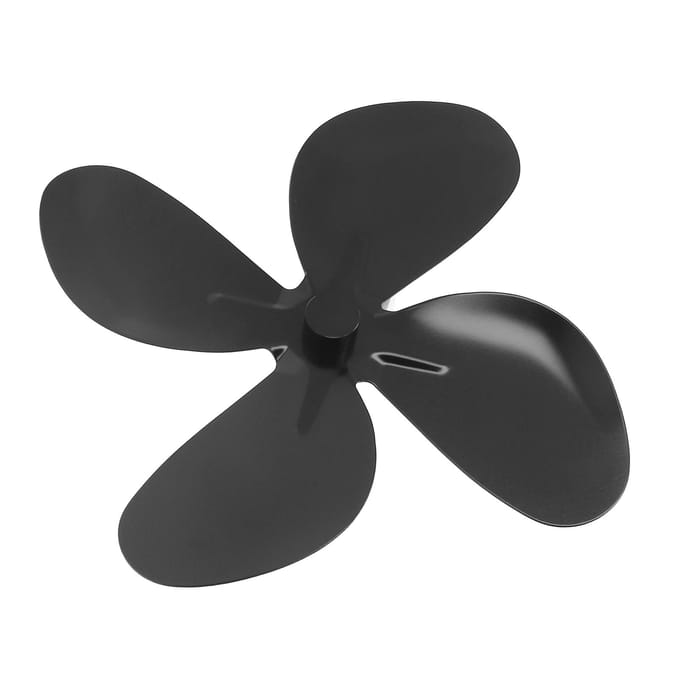 Remplacement Pale Ventilateur Poêle Alliage d'Aluminium Ventilateur Cheminée 4 Pales avec Vis Clé Hexagonale Noir black