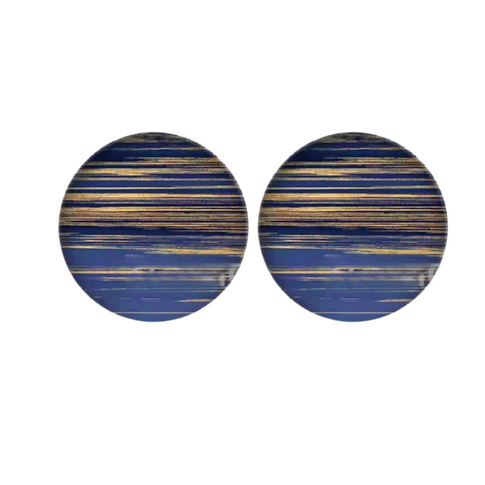 Clip oorbellen- Blauw- goud- 2 cm-Charme Bijoux