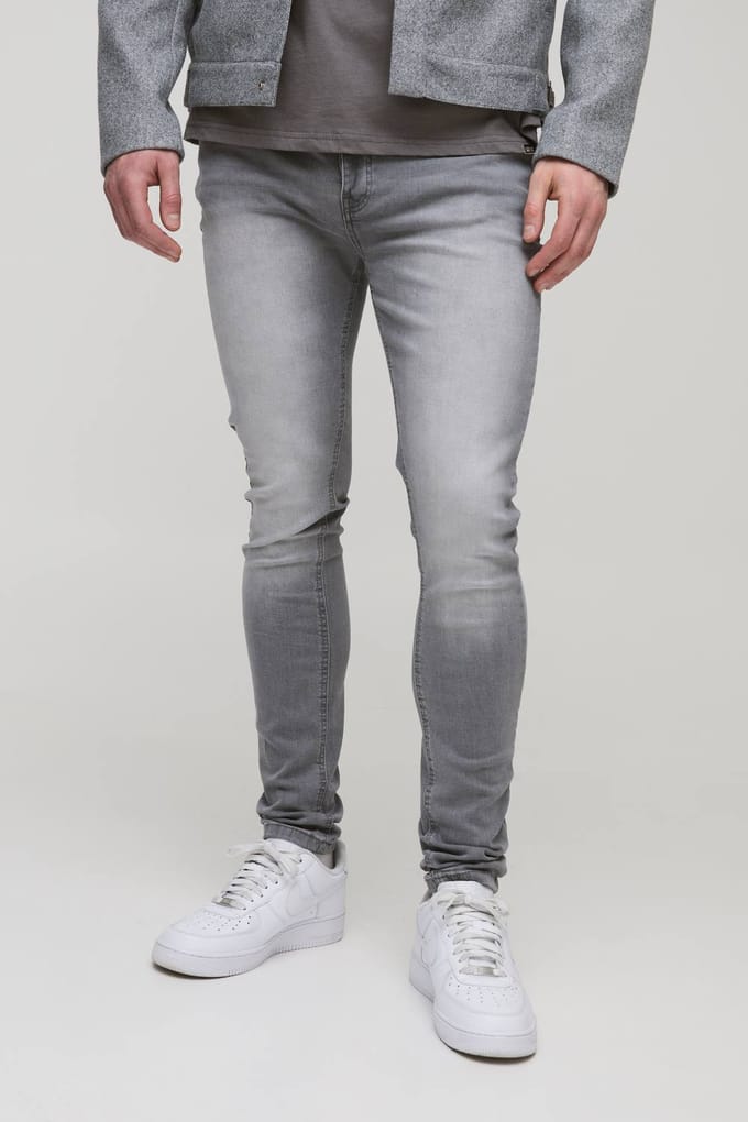 Lange Slanke Stretch Jeans | Mid Grey | Size 34