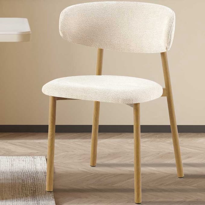 Eetkamerstoel Coco - 53x52x78cm - Metaal/beige Stof