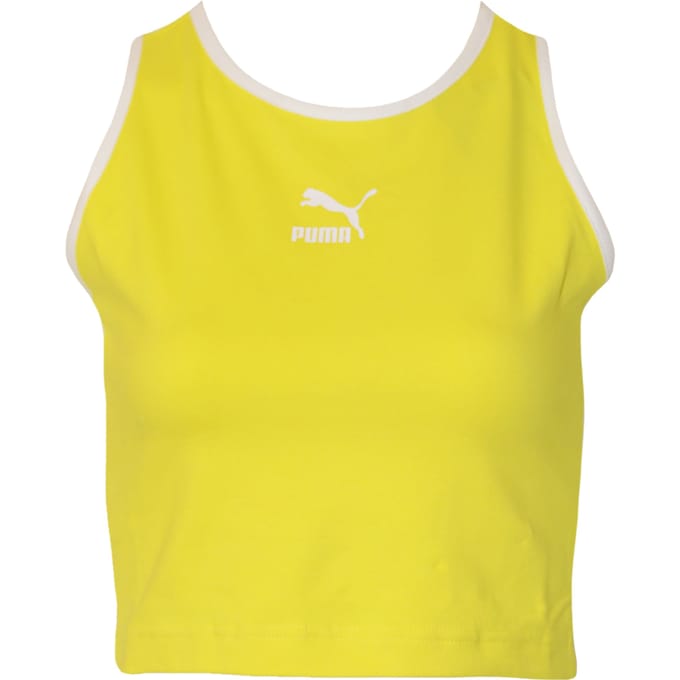 Puma Dames/Dames Klassiekers Geknipte Tank (Brandend Geel)