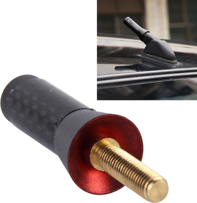 Aluminium Korte Auto Antenne - Zwart/Carbon