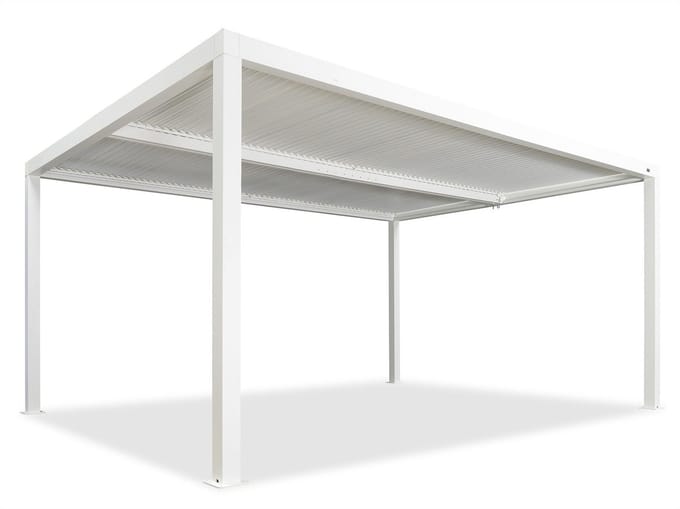Terrasoverkapping PURPLE LEAF Pergola Met Lamellendak – 0-90 ° Verstelbaar – Wind en Weerbestendig – Stevig Aluminiumframe