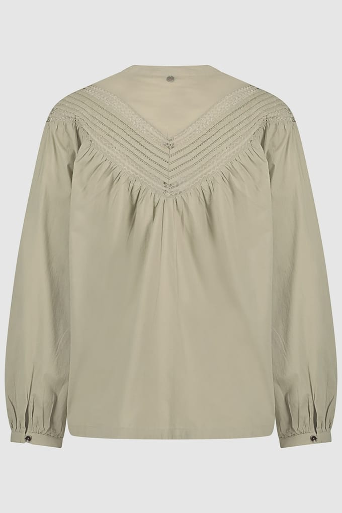 Circle of Trust Trixie Blouse Silver Sage Maat: M | Longsleeves Outlet | Dames | Bruin