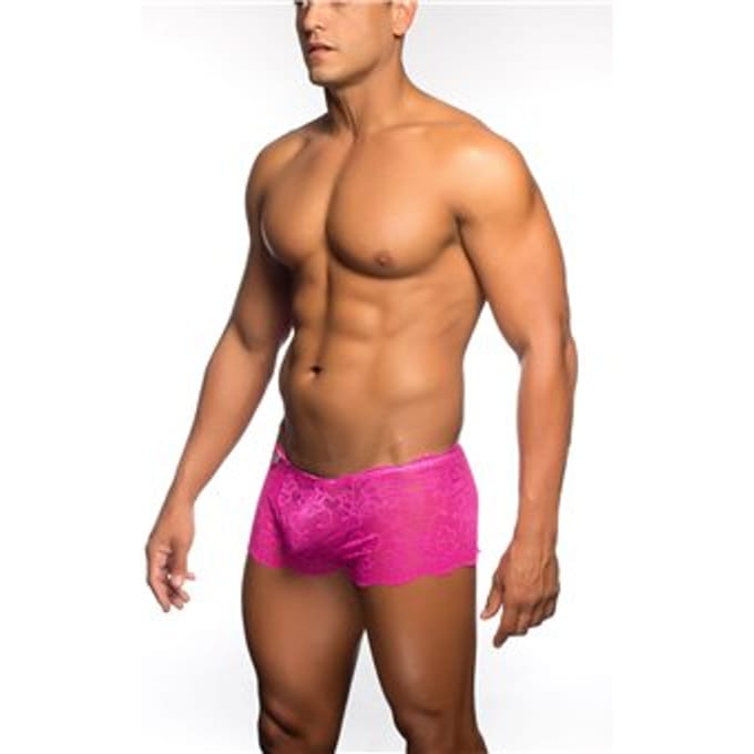 Mob Eroticwear Rose Lace Boy Short Pink