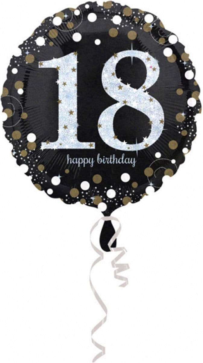 Amscan - Folieballon 18 Jaar Sparkling Celebrations Goud 43 cm