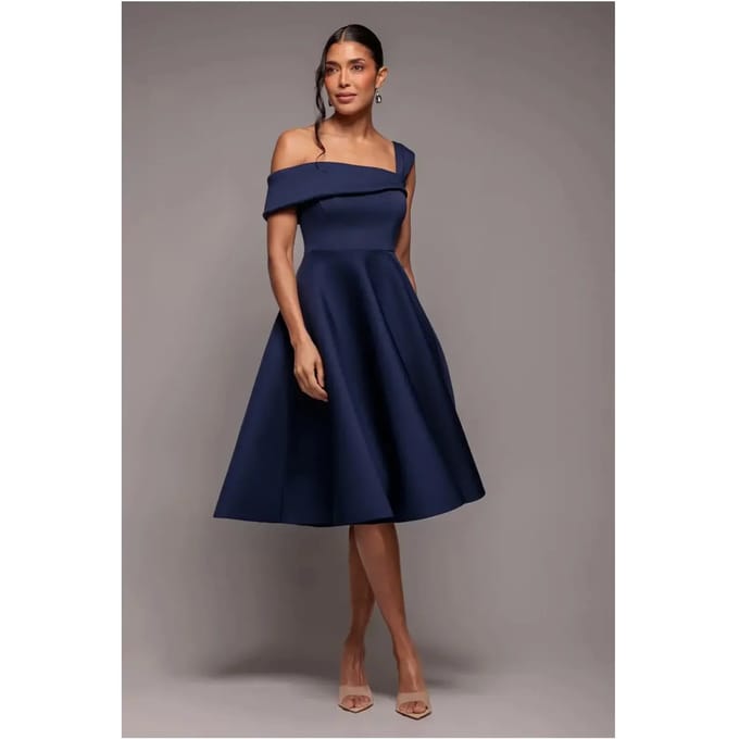 Asymmetrische Portefeuillejurk dames Goddiva Midi