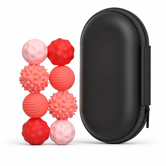 Magnetische fidgetballetjes– 8 stuks sensorische balletjes - rood/roze