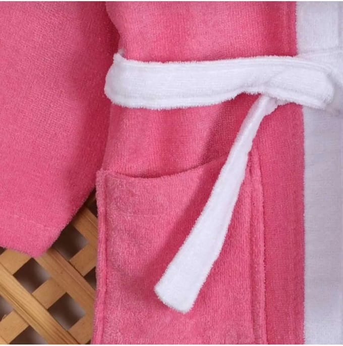 Gekleurde Badjas - Katoenen - Roze - 7/8 Jaar