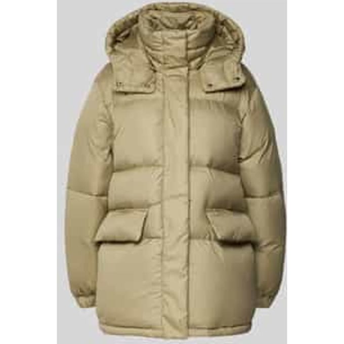 Oversized donsjack met afneembare capuchon