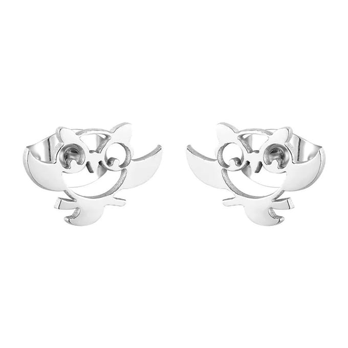 Fako Bijoux® - Oorbellen - Steker - RVS - Stainless Steel - Uiltje