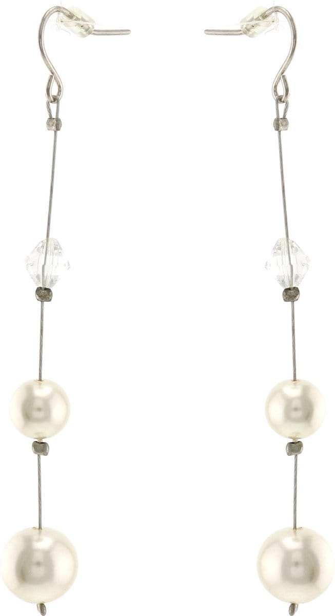 Behave Oorbellen parel oorhangers 6cm