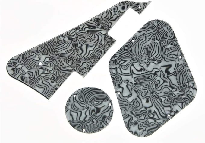 Zebra Stripe LP Pickguard en Backplate met Switch Plate en Cavity Covers voor Les Paul Gitaren, Perfecte Bescherming en Stijl