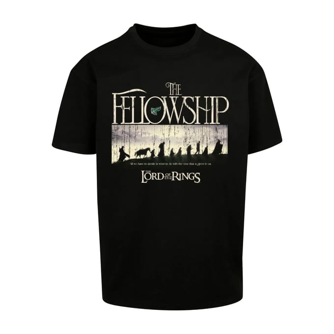 Merchcode The Lord of the Rings - Fellowship Heavy Oversize Heren Tshirt - XS - Zwart