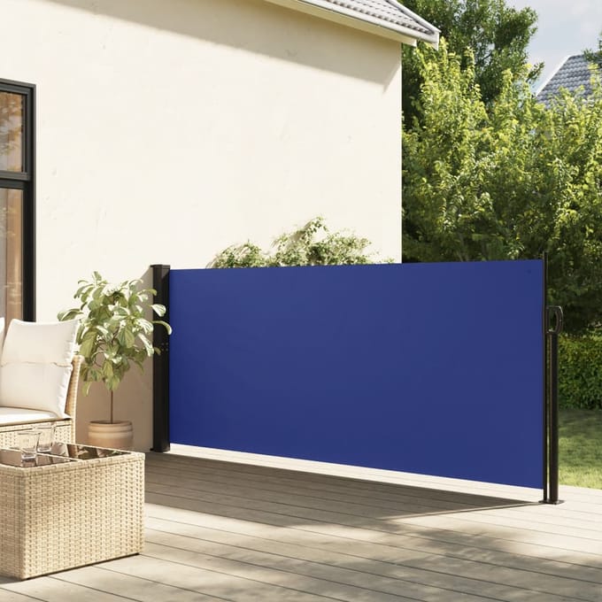 vidaXL - Windscherm - uittrekbaar - 140x600 - cm - blauw