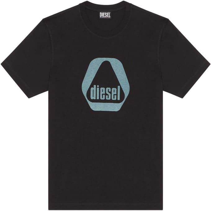 Diesel driehoekig logo zwart T-shirt