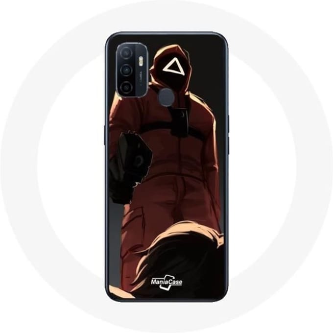Oppo A53 Case Inktvis Spel Rode Soldaat met Driehoeksmasker rood