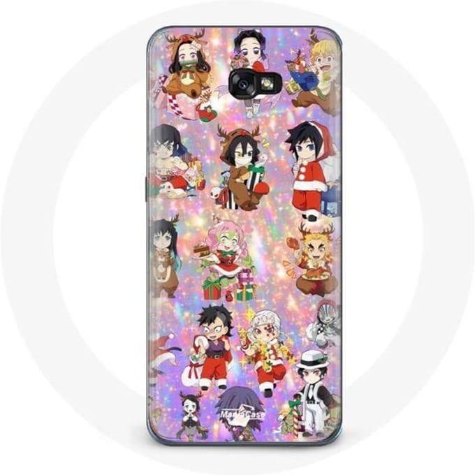 Coque pour Samsung Galaxy A3 2017 Demon slayer merry christmas affiche le cadeau de noël